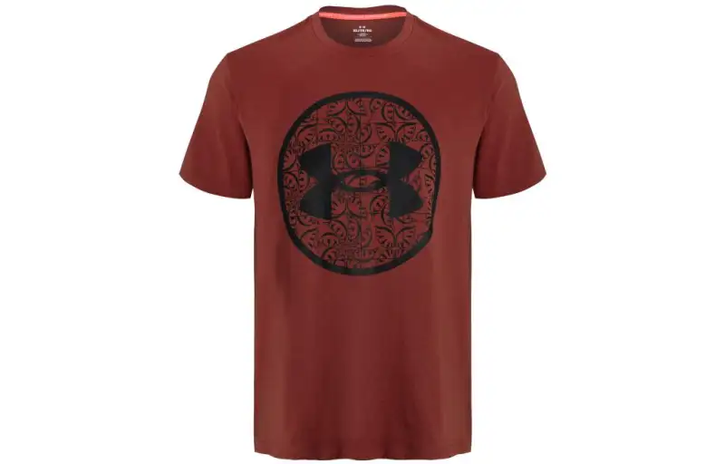 Under Armour T Shirts Men's Red Crew Neck Moderate Straight Fit