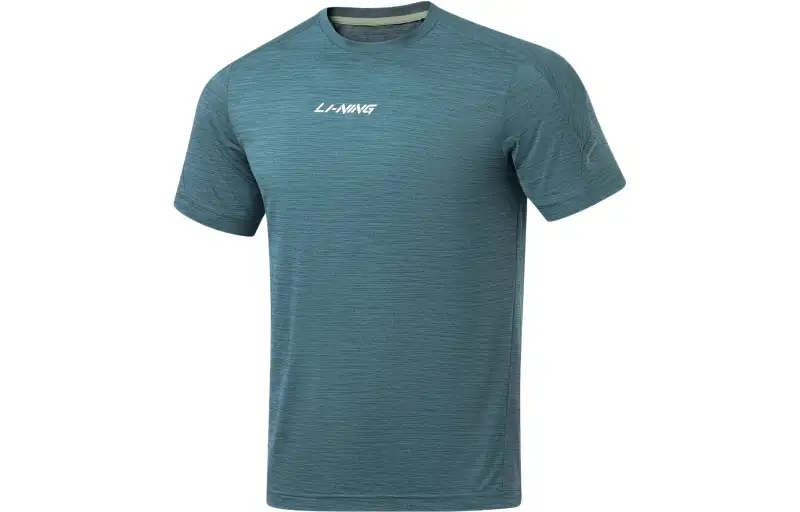 Li Ning Fitness Series T Shirt Men's Wild Duck Green Floral Gray