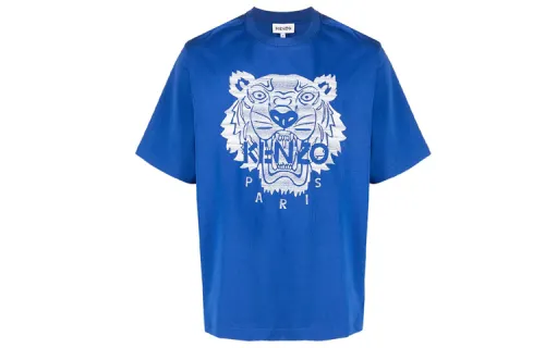 KENZO T Shirts Men's Blue Crew Neck Moderate Straight Fit