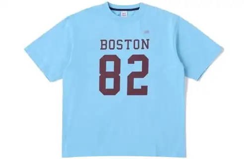 New Balance T Shirts Men's Blue Crew Neck Moderate Straight Fit
