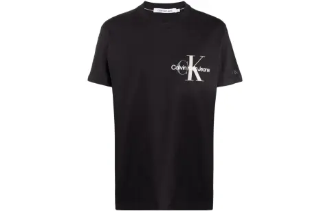 CALVIN KLEIN Letter Print T Shirt Men's Black