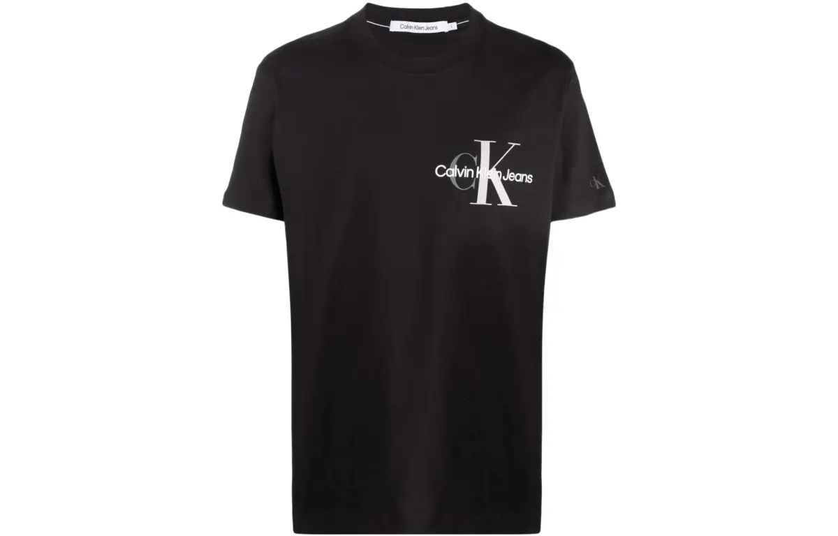 CALVIN KLEIN Letter Print T Shirt Men's Black