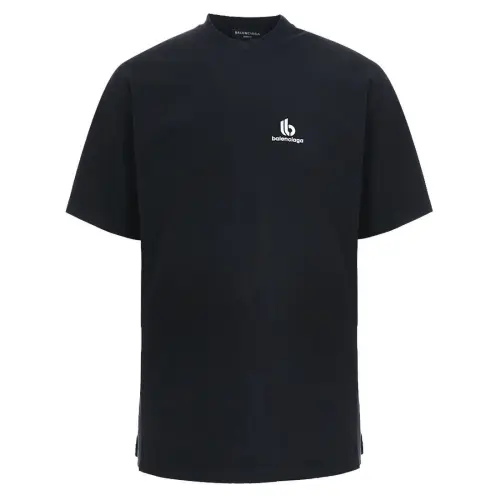 Balenciaga T Shirts Men's Black Crew Neck Moderate