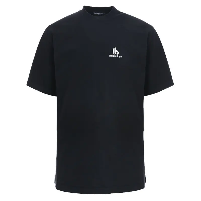 Balenciaga T Shirts Men's Black Crew Neck Moderate