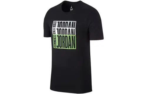 Jordan T Shirts Men's Black Crew Neck Moderate
