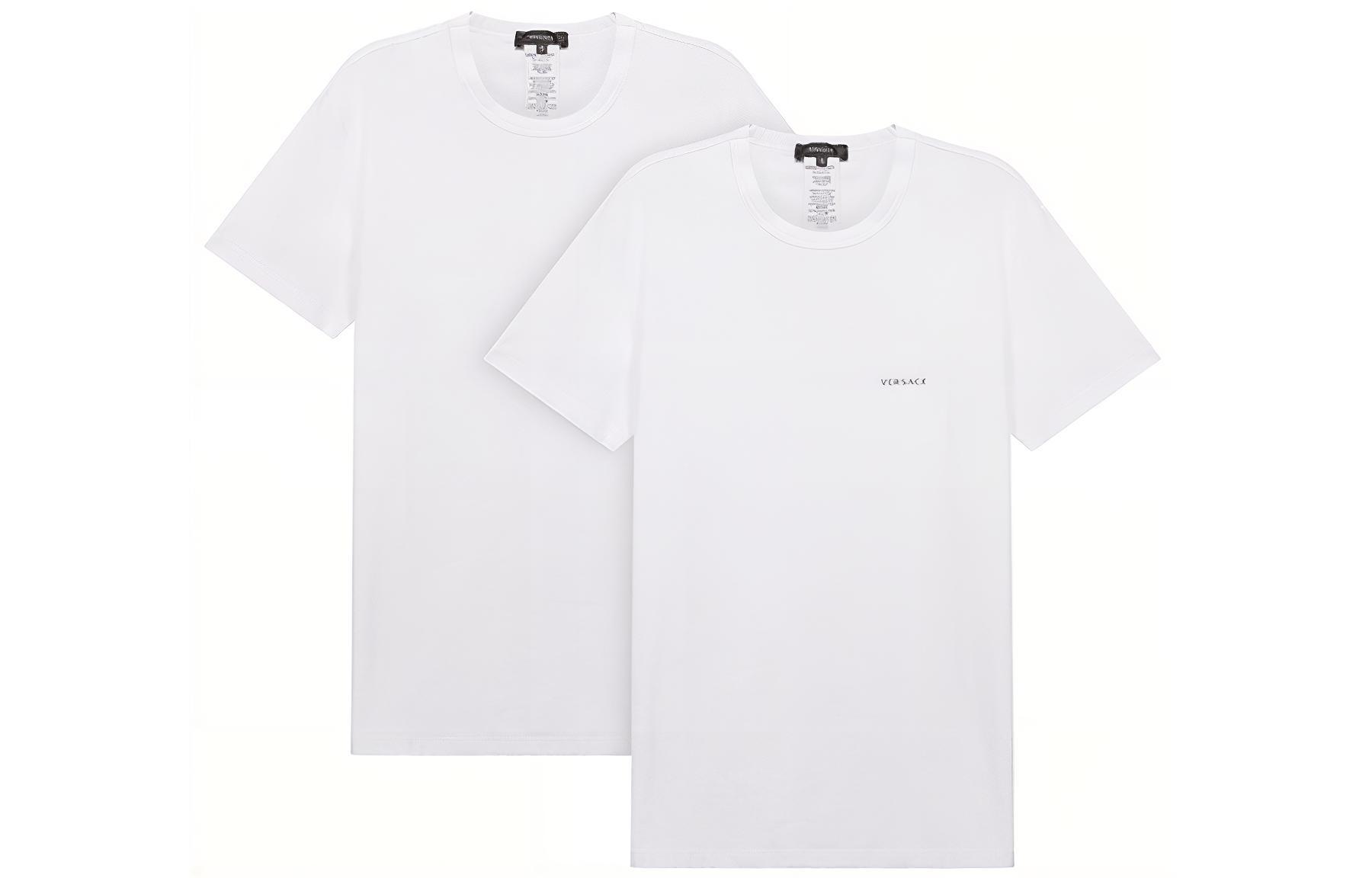 VERSACE Versace, white short sleeve T-shirt with a round collar
