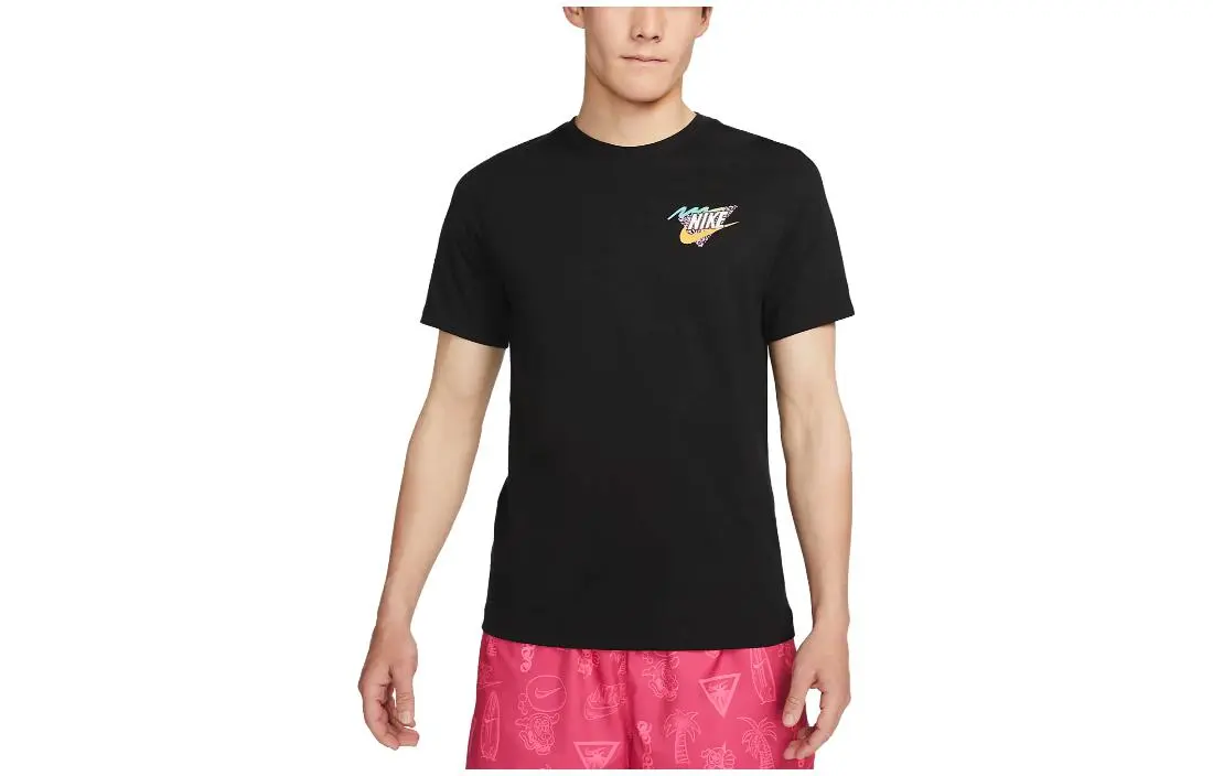 Nike T-Shirts Men's Black Crew Neck Moderate