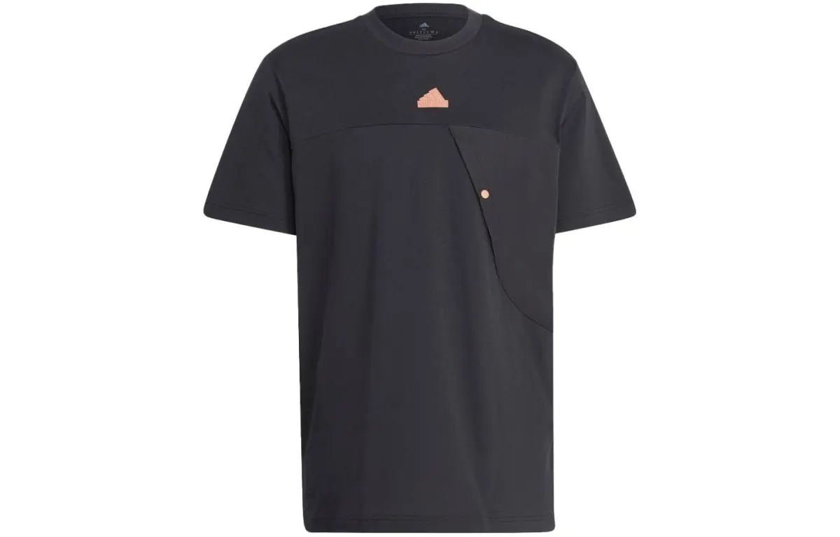 Adidas T-Shirts Men's Black Crew Neck Moderate Straight Fit