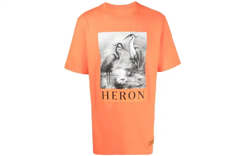 HERON PRESTON Logo Printed Crewneck T Shirt