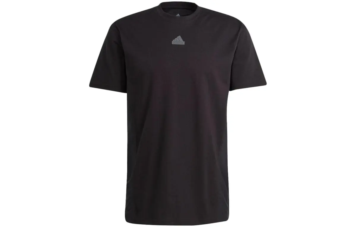 Adidas T-Shirts Men's Black Crew Neck Moderate Straight Fit