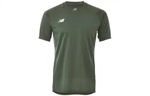 New Balance T Shirts Men's Dark Green Crew Neck Moderate Straight Fit