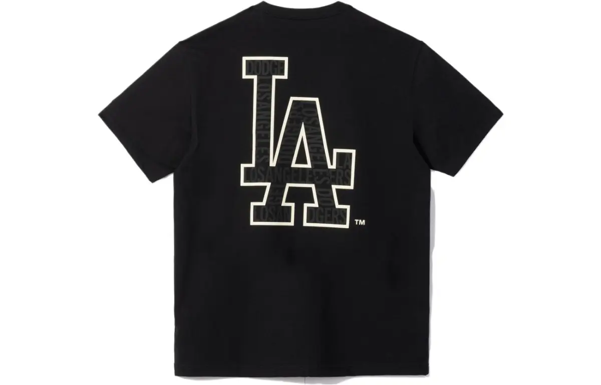 New Era T-Shirts Unisex Black Crew Neck Moderate Straight Fit