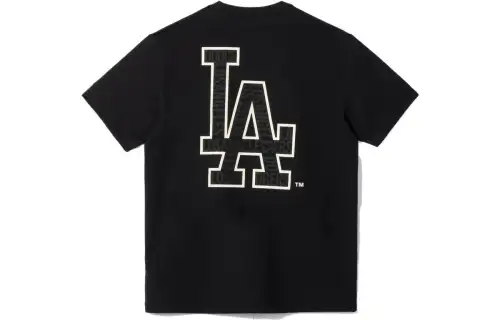 New Era T Shirts Unisex Black Crew Neck Moderate Straight Fit