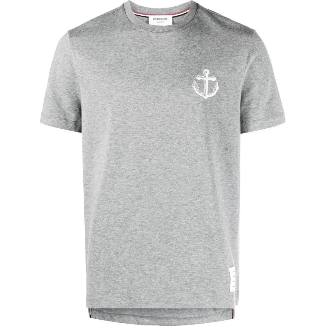 THOM BROWNE Anchor Embroidered Crewneck T Shirt