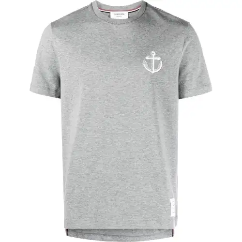THOM BROWNE Anchor Embroidered Crewneck T Shirt