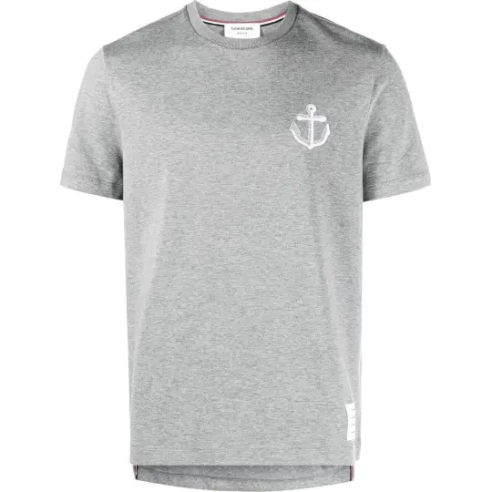 THOM BROWNE Anchor Embroidered Crewneck T Shirt