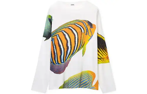 LOEWE T Shirts Men's White Crew Neck Moderate Straight Fit