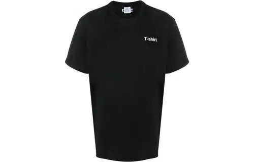 Vetements T Shirts Unisex Black Crew Neck Moderate Straight Fit
