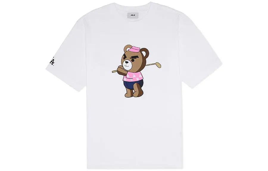 MLB T-Shirts Unisex White Crew Neck Moderate Straight Fit