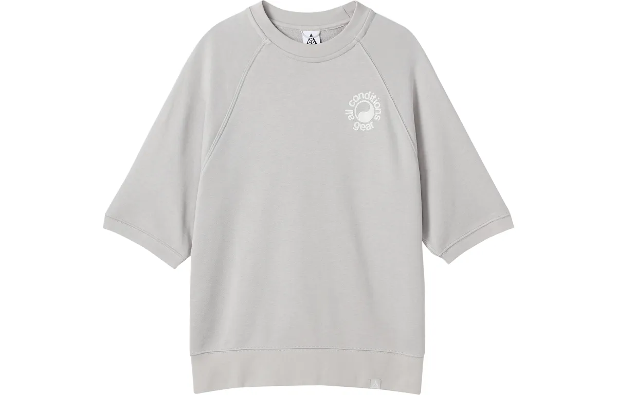 Nike T-Shirts Unisex Light Gray Crew Neck Moderate Straight Fit