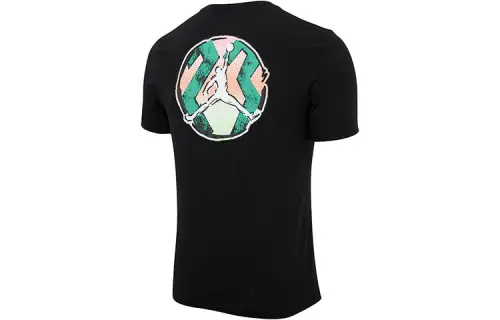 Jordan Sport T Shirts Men's Black Crew Neck Moderate Straight Fit