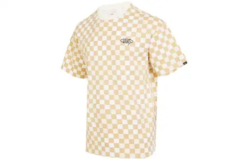 Vans T Shirts Men's Yellow Crew Neck Moderate Straight Fit