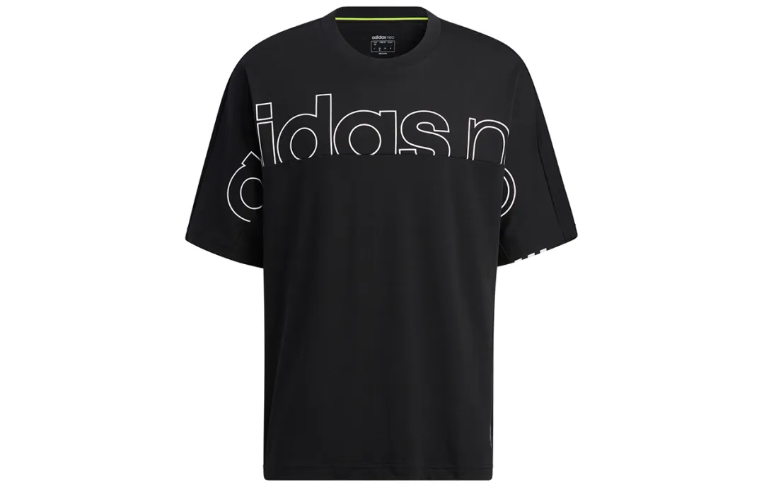 Adidas Neo T Shirts Men's Black Crew Neck Moderate Straight Fit