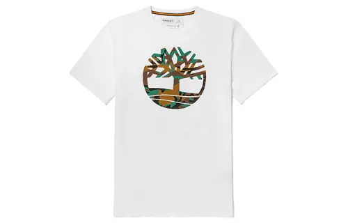 Timberland T Shirts Men's White Crew Neck Moderate Straight Fit