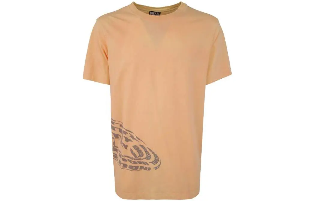 DIESEL T-Shirts Men's Orange Crew Neck