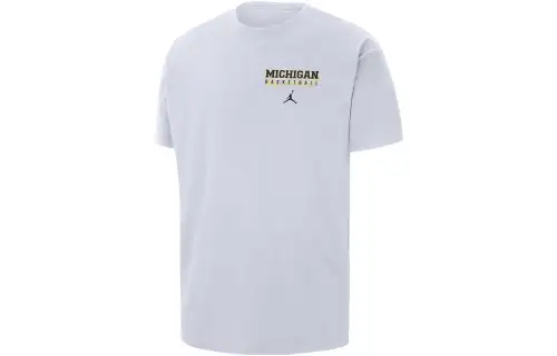Jordan T Shirts Men's White Crew Neck Moderate Straight Fit