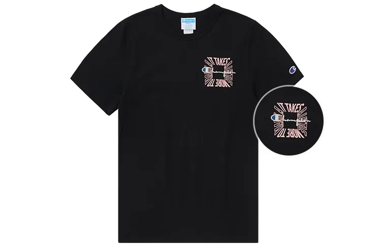 Champion Crew Neck Fitted Straight Fit Short Sleeved T Shirt US Version Unisex