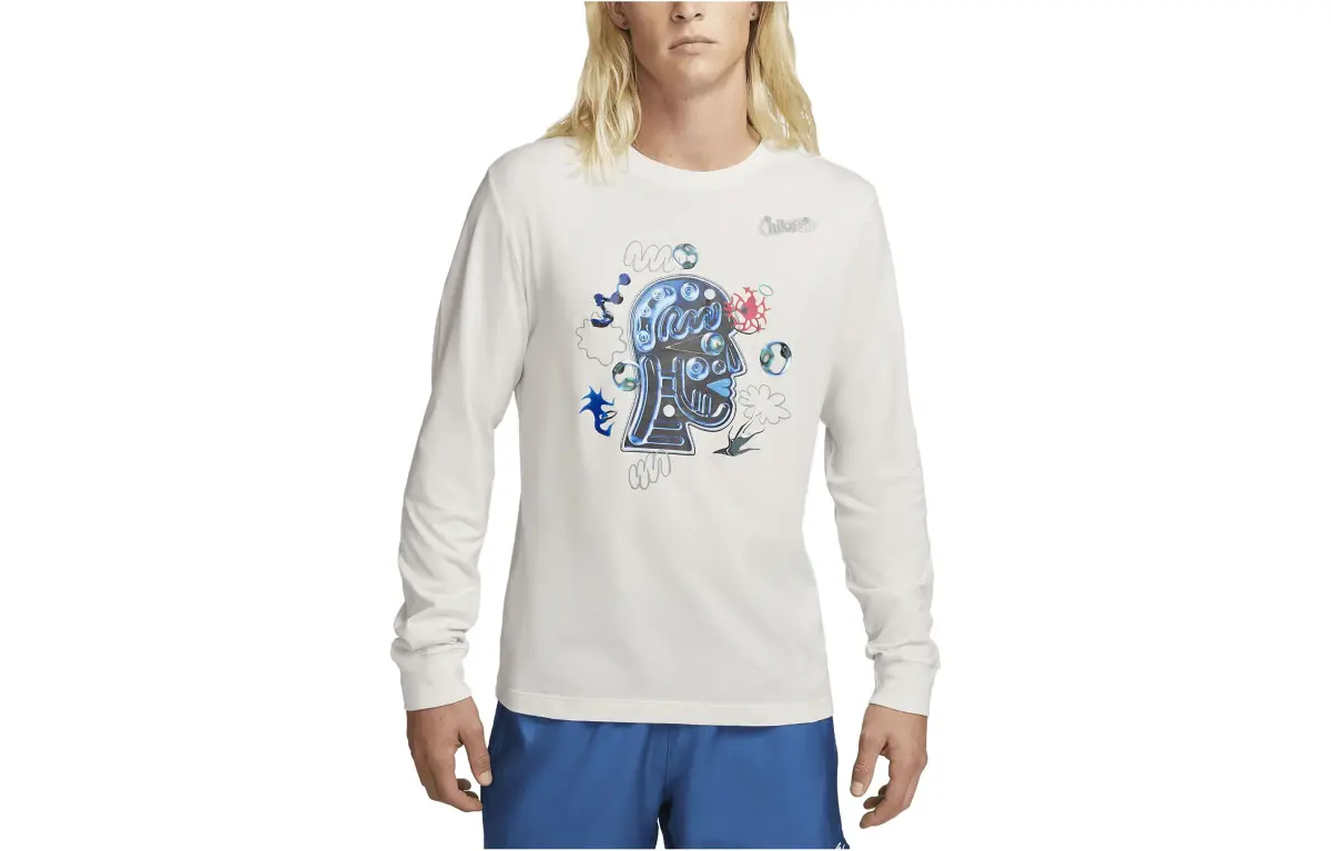 Nike T-Shirts Men's Beige Crew Neck Straight Fit