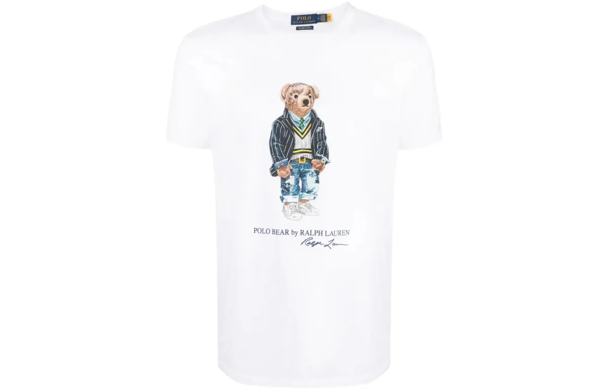 Polo Ralph Lauren Polo Bear SS22 T Shirt Custom Slim Fit Men's White