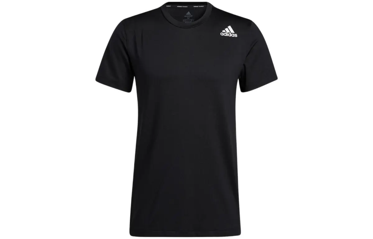 Adidas T-Shirts Men's Black Crew Neck Moderate Straight Fit