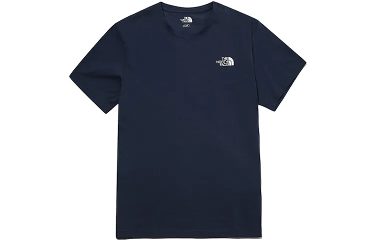 THE NORTH FACE T-Shirts Men's Blue Crew Neck Moderate Straight Fit