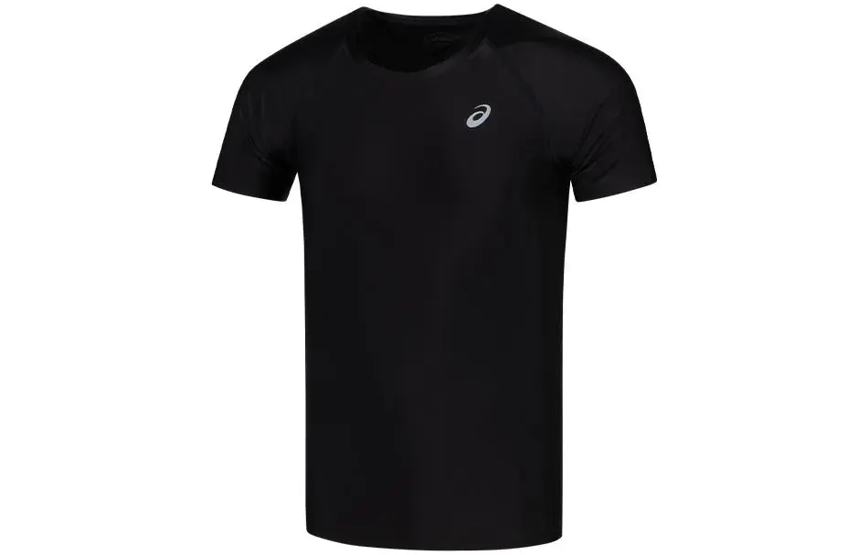 ASICS T-Shirts Men's Black Crew Neck Moderate Straight Fit