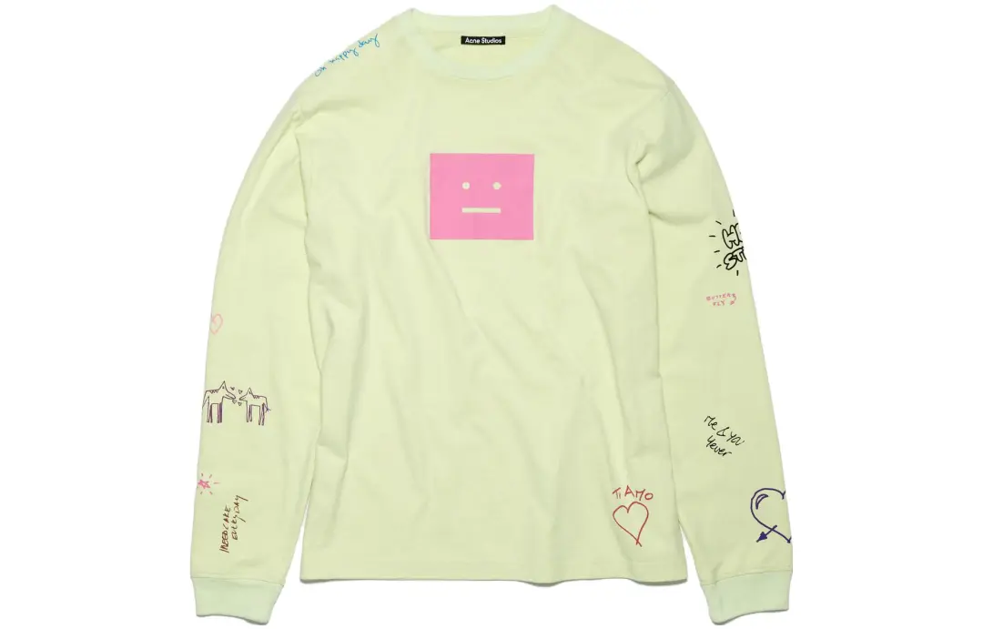 Acne Studios T Shirts Unisex Green Crew Neck Moderate Straight Fit