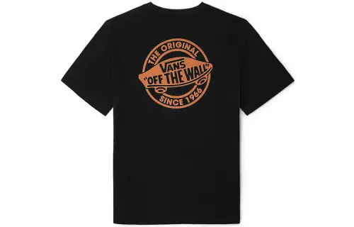 Vans T Shirts Unisex Black Crew Neck Moderate Straight Fit