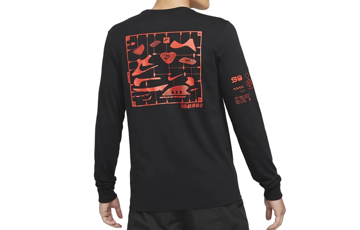 Nike T-Shirts Men's Black Crew Neck Moderate Straight Fit