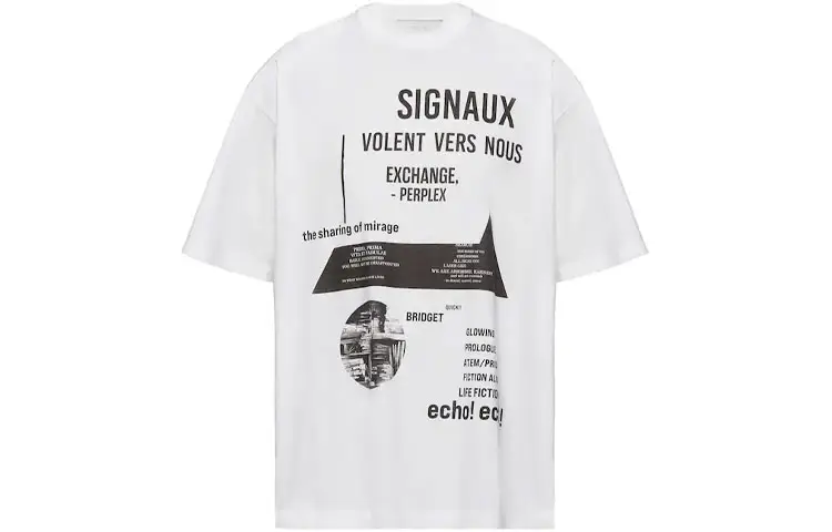 PRADA T Shirts Men's White Crew Neck Moderate Straight Fit