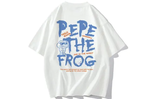 Pepe The Frog T Shirts Unisex Crew Neck Moderate Heavyweight
