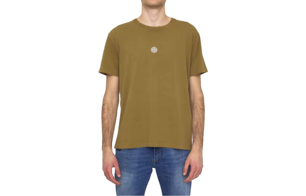 STONE ISLAND Logo print Cotton T shirt
