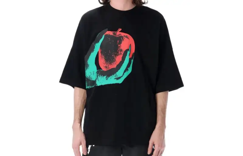 PALM ANGELS T Shirts Men's Black Crew Neck Straight Fit