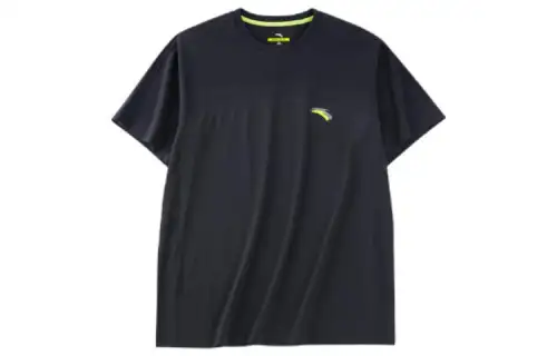 ANTA T Shirts Men's Black Crew Neck Moderate Straight Fit