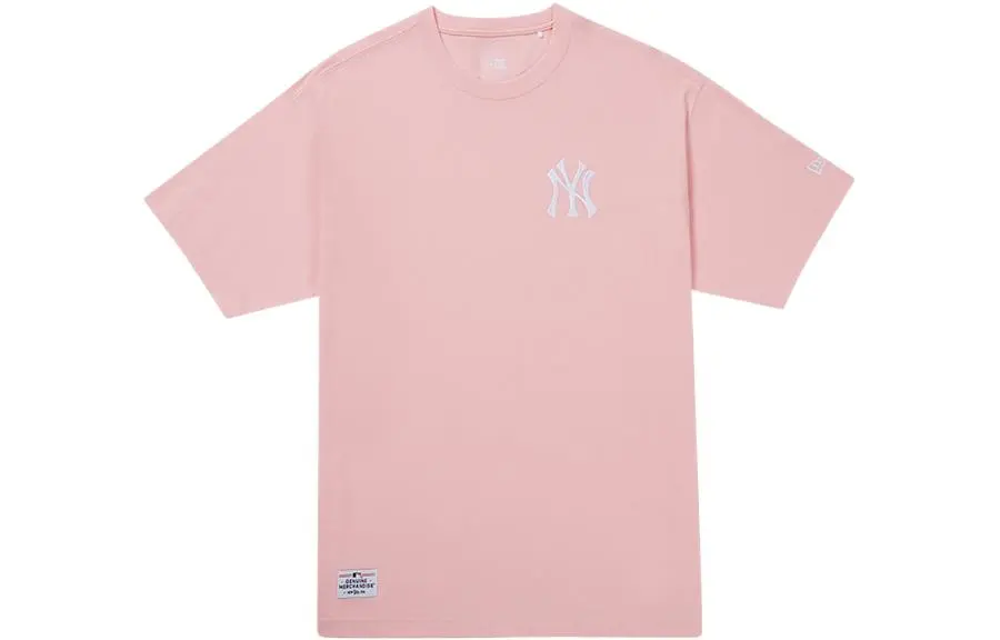 New Era T-Shirts Unisex Pink Crew Neck Moderate Straight Fit
