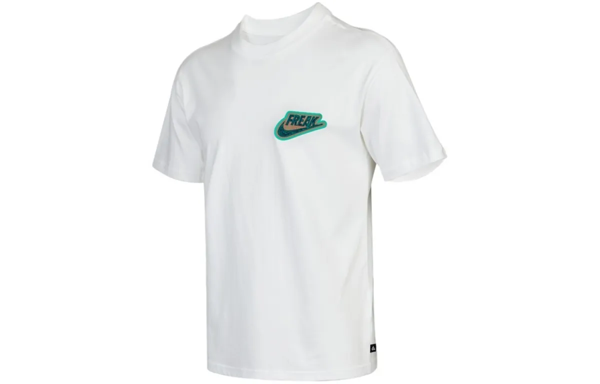 Nike T-Shirts Men's White Crew Neck Moderate Straight Fit