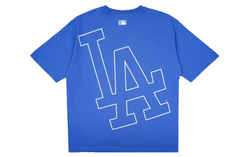 MLB T Shirts Unisex Blue Crew Neck Moderate Straight Fit