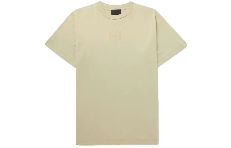 Fear Of God T Shirts Unisex Green Crew Neck Moderate Straight Fit