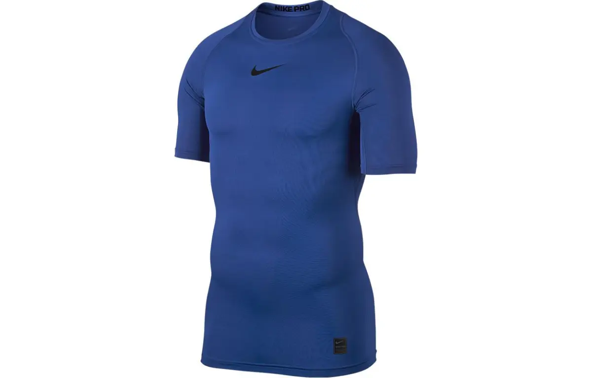 Nike T-Shirts Men's Blue Crew Neck Moderate Straight Fit