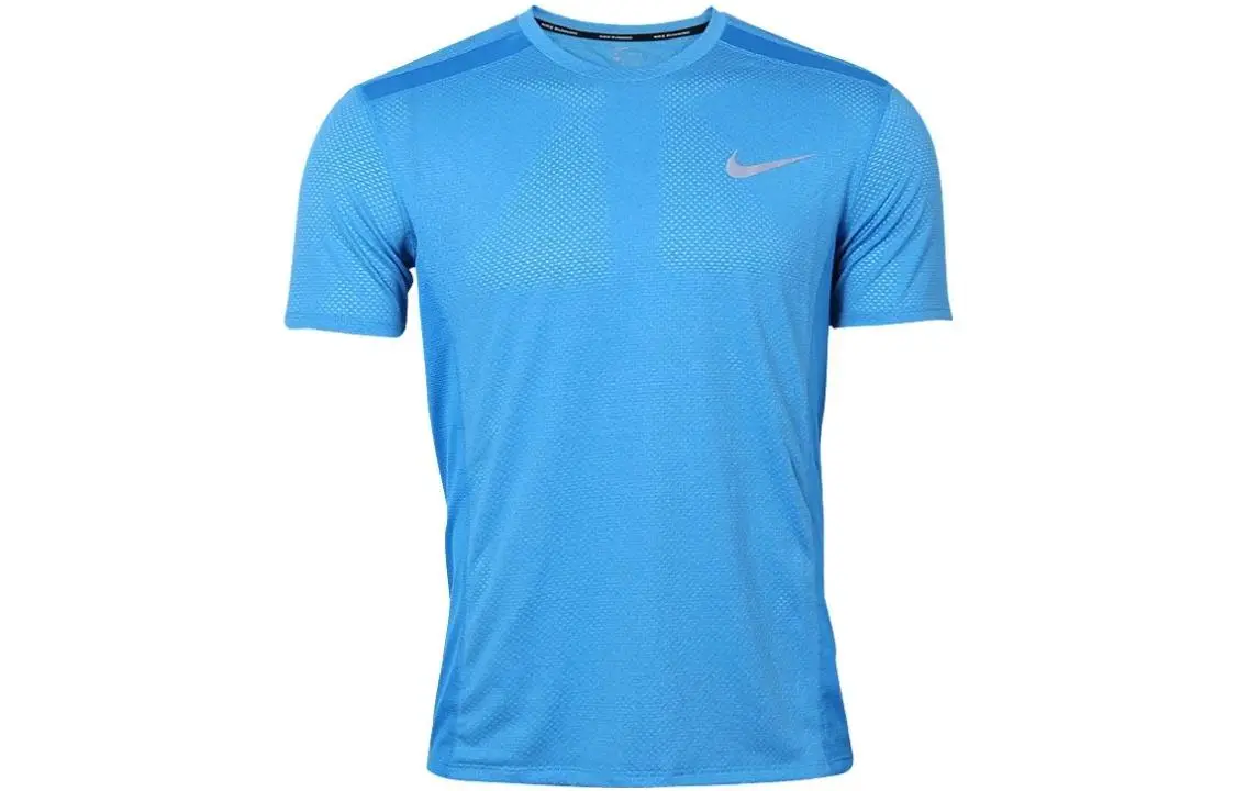 Nike T-Shirts Men's Blue Crew Neck Moderate
